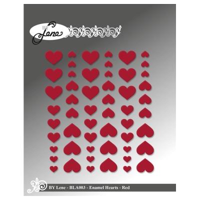 BY Lene Enamel Hearts "Red - 54pcs" BLA003